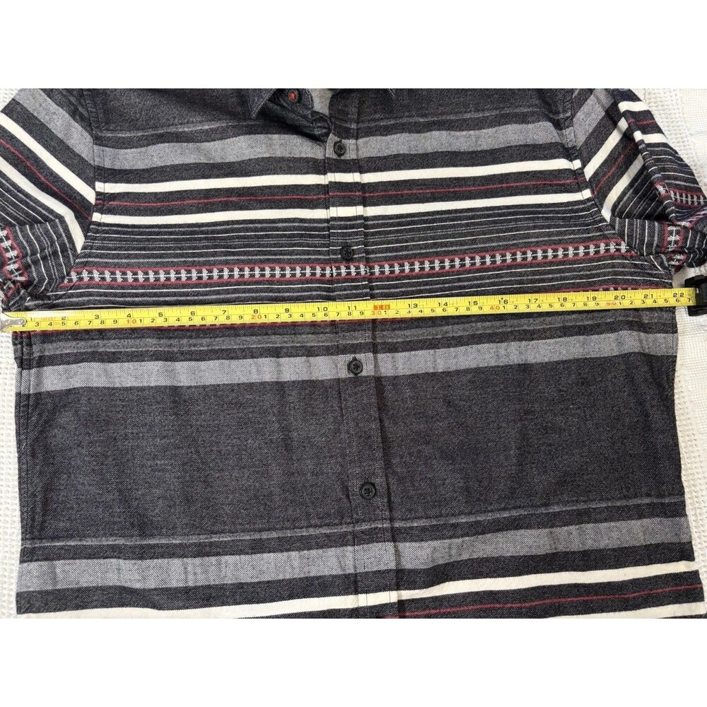 BR Heritage Blanket Stripe Men’s Large Tall Button Down Gray Slim Fit Southwest - Picture 8 of 14